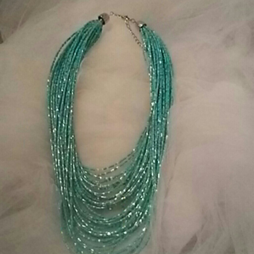 Turquiose Beaded Strand Necklace